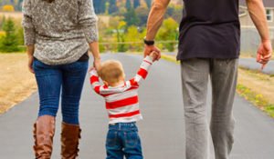 Family walking along