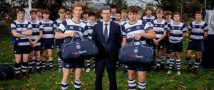 Callan Tansey sponsorship of Sligo Grammar Rugby jerseys and kitbags