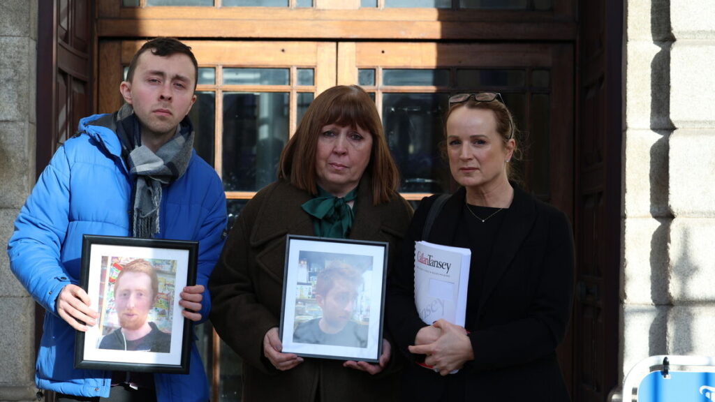 Daniel Ammonsen's mother Inga and brother Jack Ammonsen with Solicitor Niamh Ni Mhurchu of Callan Tansey Solicitors, at the high court in Dublin. 